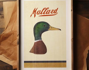 Wild Mallard Print: Rustic Outdoors Art, Lake House Decor