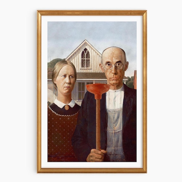 Witziges Badezimmer Poster: Gothic Gothic mit Plunger (Digitaler Download)