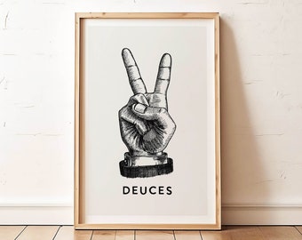 Deuces Print Funny Bathroom Print Retro Funny Bathroom Wall Art Bathroom Poster Bathroom Toilet Humor Guest Bathroom Sign Amusing Gift