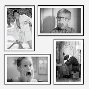 Funny Bathroom Art Movie Poster Set | Mix and Match Holiday Print Bundle | Film Scene Toilet Humor Wall Decor Funny Gift