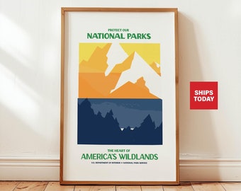 Retro National Parks Poster | Wildlands Travel Art Print