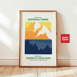 Poster retrò dei parchi nazionali / Stampa artistica di viaggio nelle terre selvagge