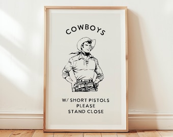 Cowboy Bathroom Print Funny Bathroom Wall Art Bathroom Poster Western Bathroom Humor Digital Download Printable Art Bathroom Sign Amusing