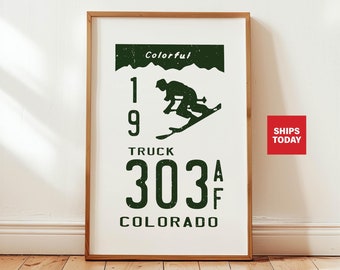 Local State Colorado Print Colorado Art Wall Decor Retro Travel Colorado Wall Art Gift For Traveler Outdoorsy US Rustic State Symbol