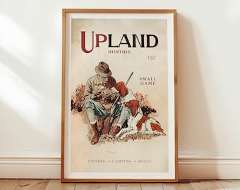 Vintage Upland Hunting Poster, Retro Outdoors Art Print (11x17)