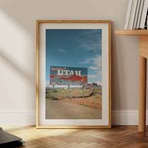 Welcome to Utah Print, Rustic Travel Art (11x17)