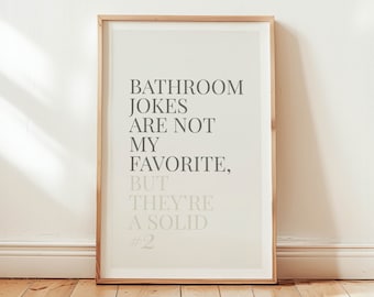 Funny Bathroom Print: "Bathroom Jokes" Humor Wall Art (11x17 Inch)