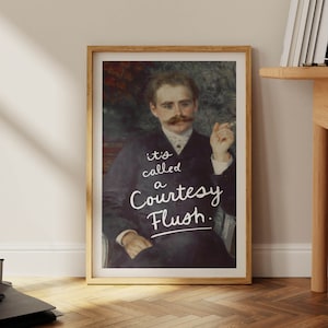 Mit freundlicher Genehmigung von Ihn Badezimmer Wand Kunst Lustiges Badezimmer Wand Kunst Poster Druck Toilette Humor Klassisches Dekor Gast Badezimmer Amüsantes Geschenk für Ihn