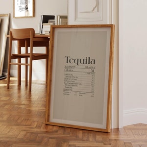 Tequila Wall Art Bar Lounge Decor Tequila Bar Print Bar Winkelwagen Poster Leuke Keuken Eetkamer Decor Tequiladrinker Cadeau voor vriend