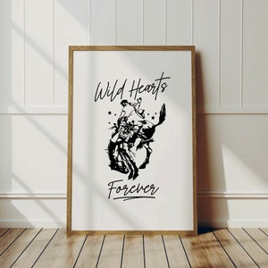 Wilde harten print western bar decor cowboy muur kunst wilde westen bar winkelwagen poster leuke keuken decor bar kunst thuis cadeau voor vriend