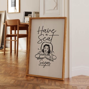 Funny Cowgirl Bathroom Print, Western Art Poster (Digital Download)