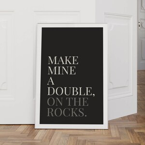 Drink citaat bar print muur kunst bar lounge decor bar winkelwagen poster leuke print voor keuken drankje citaat print drinker cadeau voor vriend