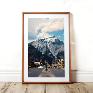 Banff Print, Rustic Mountain Road Art, Canada Travel Decor