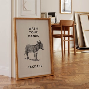 Grappige washandjes badkamerprint - ezelkunst, badkamerhumor