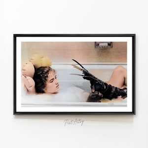 Póster de película de terror con diseño de pesadilla para pared de baño, pintura al óleo digital, decoración de pared para baño, regalo