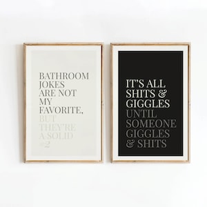 Funny Bathroom Wall Art Bathroom Jokes and Shits Giggles Bathroom ...