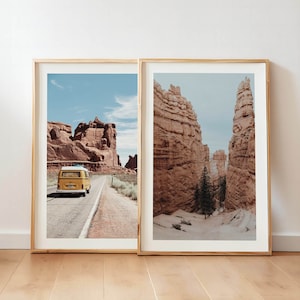Travel Snapshot Utah Print Set of 2 Utah Art Wall Decor Bryce Canyon Red Rock Utah Wall Art Gift For Traveler Outdoorsy
