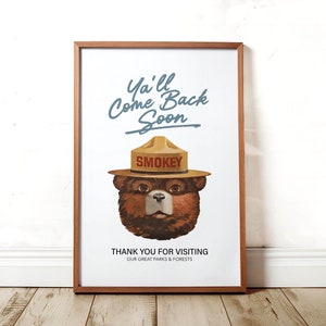 Nationalparks Geschenk für Reisende Nationalpark Druck Danke Poster Retro Reise Kunstwerk Parks + Wald Digital Download druckbare Kunst