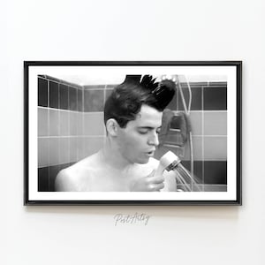 Funny Bathroom Art Movie Poster Print Ferris Shower Scene 80s Film Wall Decor Digital Oil Painting Humorous Wall Art Amusing Gift