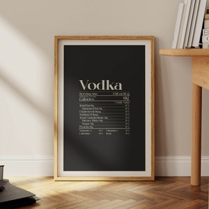 Wodka Wall Art Bar Lounge Decor Vodka Bar Print Bar Cart Poster Leuke Keuken Eetkamer Decor Wodkadrinker Cadeau voor vriend