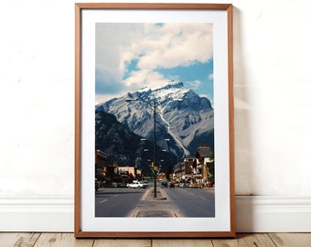 Banff Print, Rustic Mountain Road Art, Canada Travel Decor