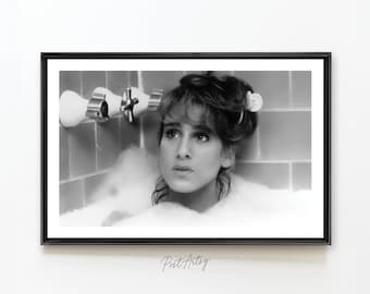 Bathroom Wall Art Movie Poster Print Fun Girls Bathroom Decor Janey Digital Oil Painting Funny Bathtub Scene Gift for Her