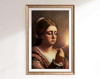 Funny Bathroom Art Print | Woman Painting, Toilet Humor (Digital Download)