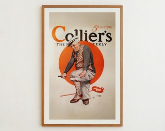 Old Time Golf Print Retro Golf Art Golfer Gift for Dad Vintage Golf Poster Golf Lover Gift Golfing Wall Artwork Outdoor Sports Wall Decor