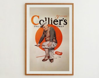 Retro Golfer Print | Vintage Golfing Wall Art, Gift for Dad