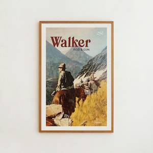 Western Hunting Art Print Vintage Hunting Poster Hunting Gift for Dad Retro Hunter Wall Art Outdoorsy Wall Decor Hunter Artwork Wildlife