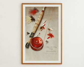 Affiche Cavallini 50 x 70 cm sur le thème peche à la mouche - Achat