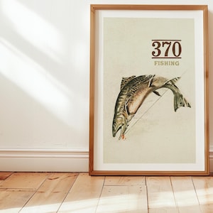 Old Time Fishing Print Outdoors Art Gift for Dad Retro Fishing Art Poster Outdoorsy Decor Fishing Hunting Wall Decor Cabin Wall Art