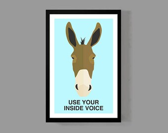 fun donkey poster etsy