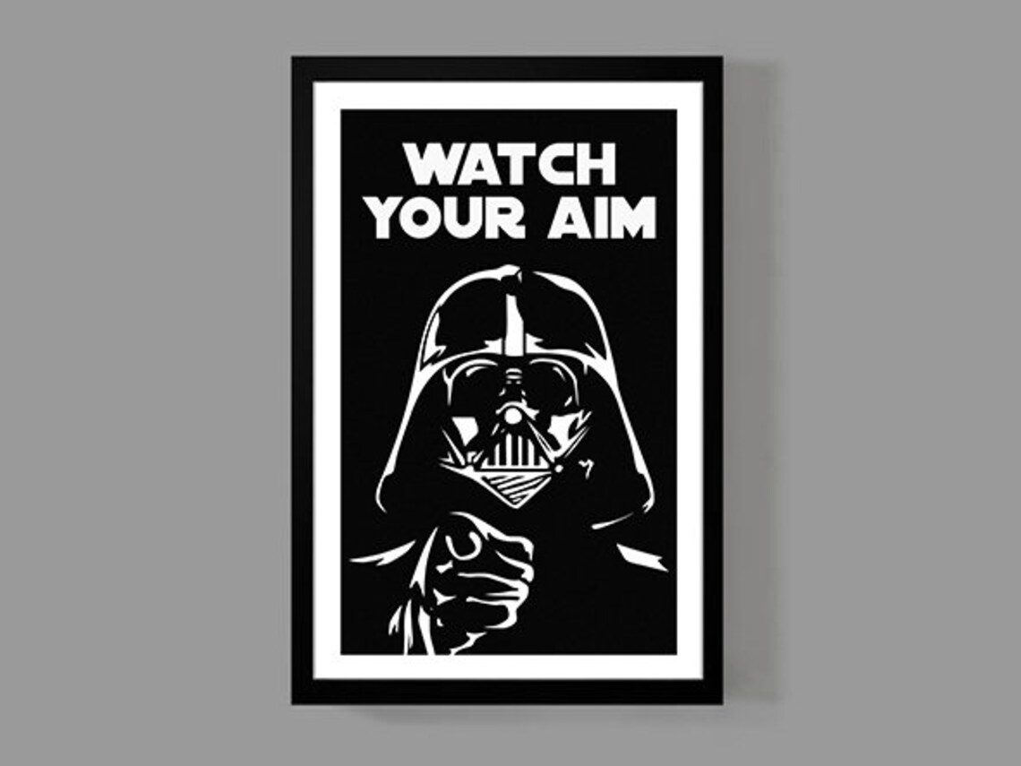 Star Wars Poster Darth Vader Bathroom Print Funny Poster Etsy