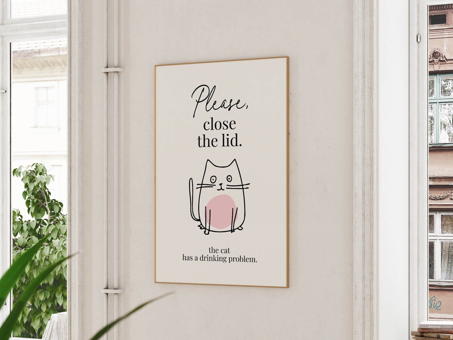Funny Cat Bathroom Art Print Bathroom Wall Decor Bathroom Cat Poster ...