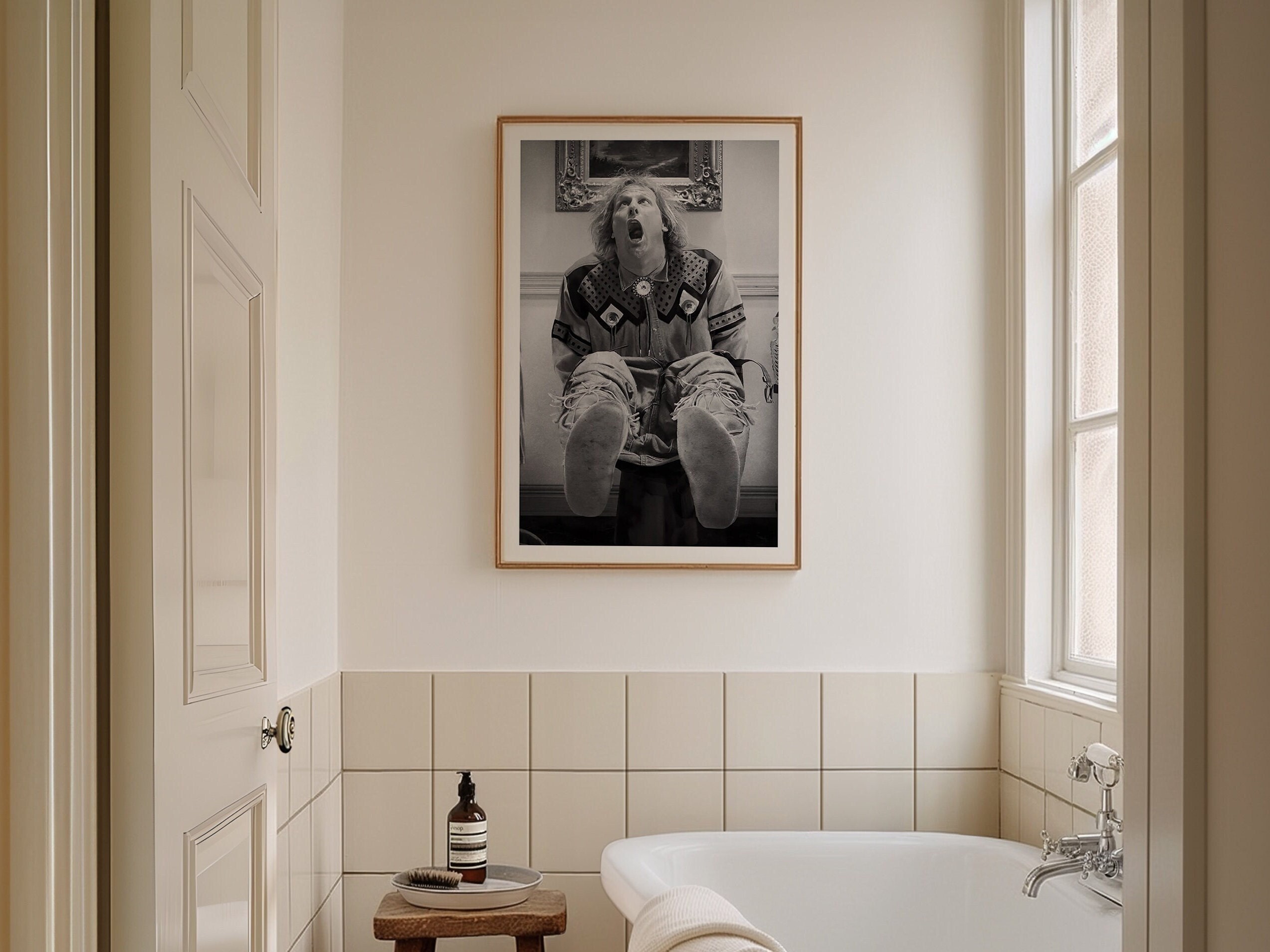 Poster Tela The Big Lebowski Per Bagno - Decorazione Umoristica In Bianco E Nero, Stampa Ispirata Al Film, Opera D'Arte Da Parete Resistente All'Umidità