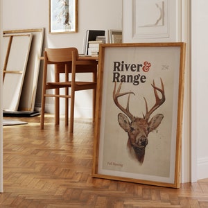 Hunting Art Print Vintage Hunting Poster Deer Hunting Gift for Dad ...