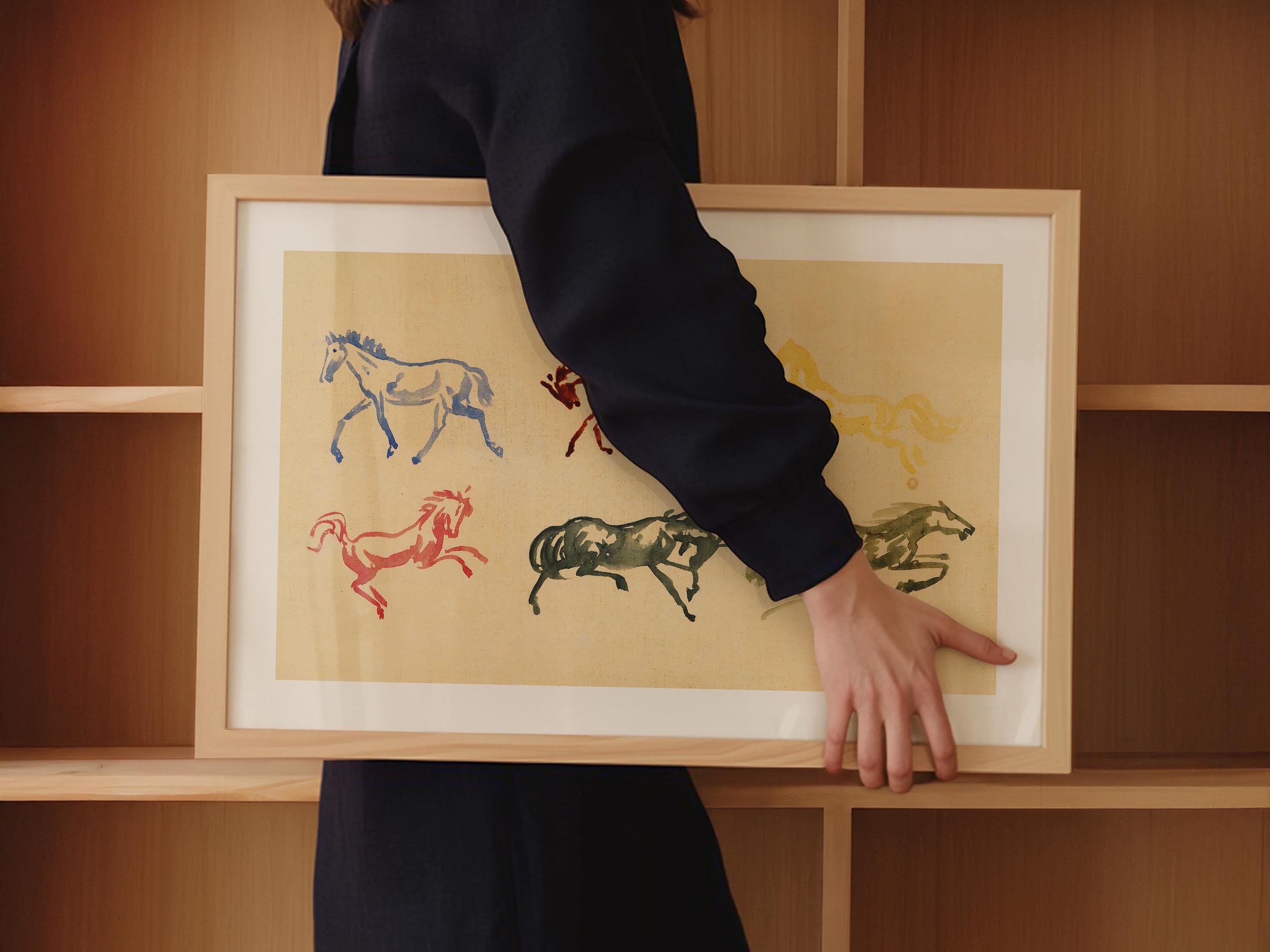 Wandbild Pferde Auf Leinwand – 101,6 X 50,8 Cm, Rustikales Wildpferde-Motiv Für Wohnzimmer & Schlafzimmer