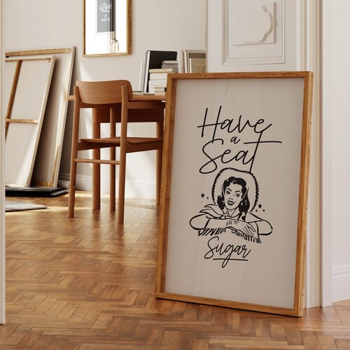 Funny Cowgirl Bathroom Print, Western Art Poster (Digital Download)