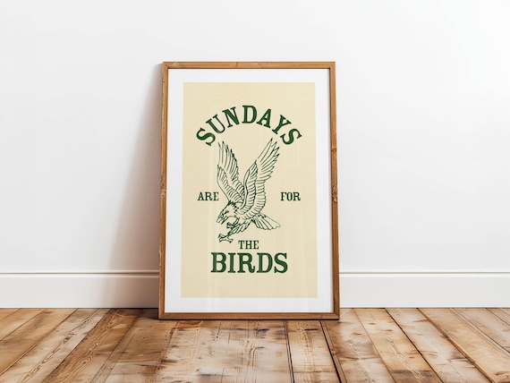 Retro Football Art Print: Sundays for the Birds Sports Poster