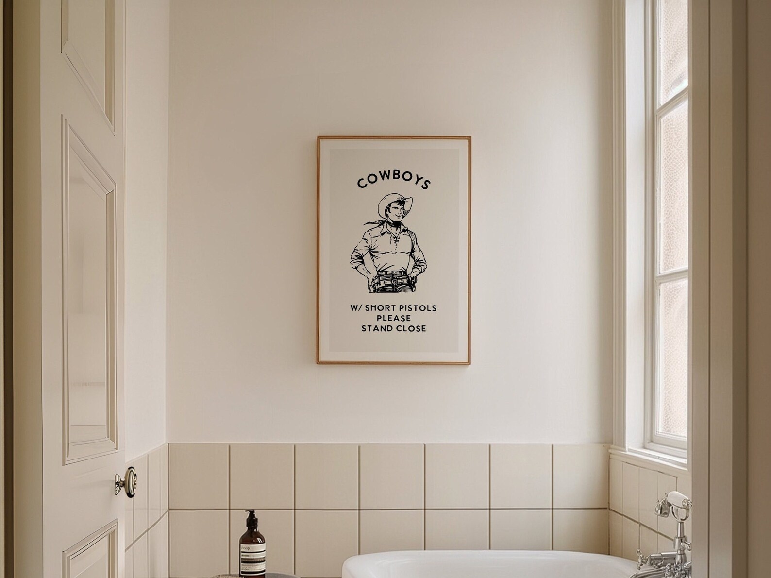 Cowboy Bathroom Print Funny Bathroom Wall Art Bathroom Poster Western ...