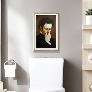 Funny Bathroom Wall Art Decor Man Classical Painting Digital - Etsy
