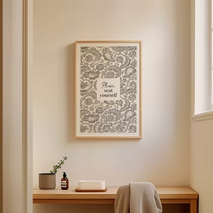 Seat Yourself Bathroom Art Print Bathroom Wall Decor Guest Bathroom ...