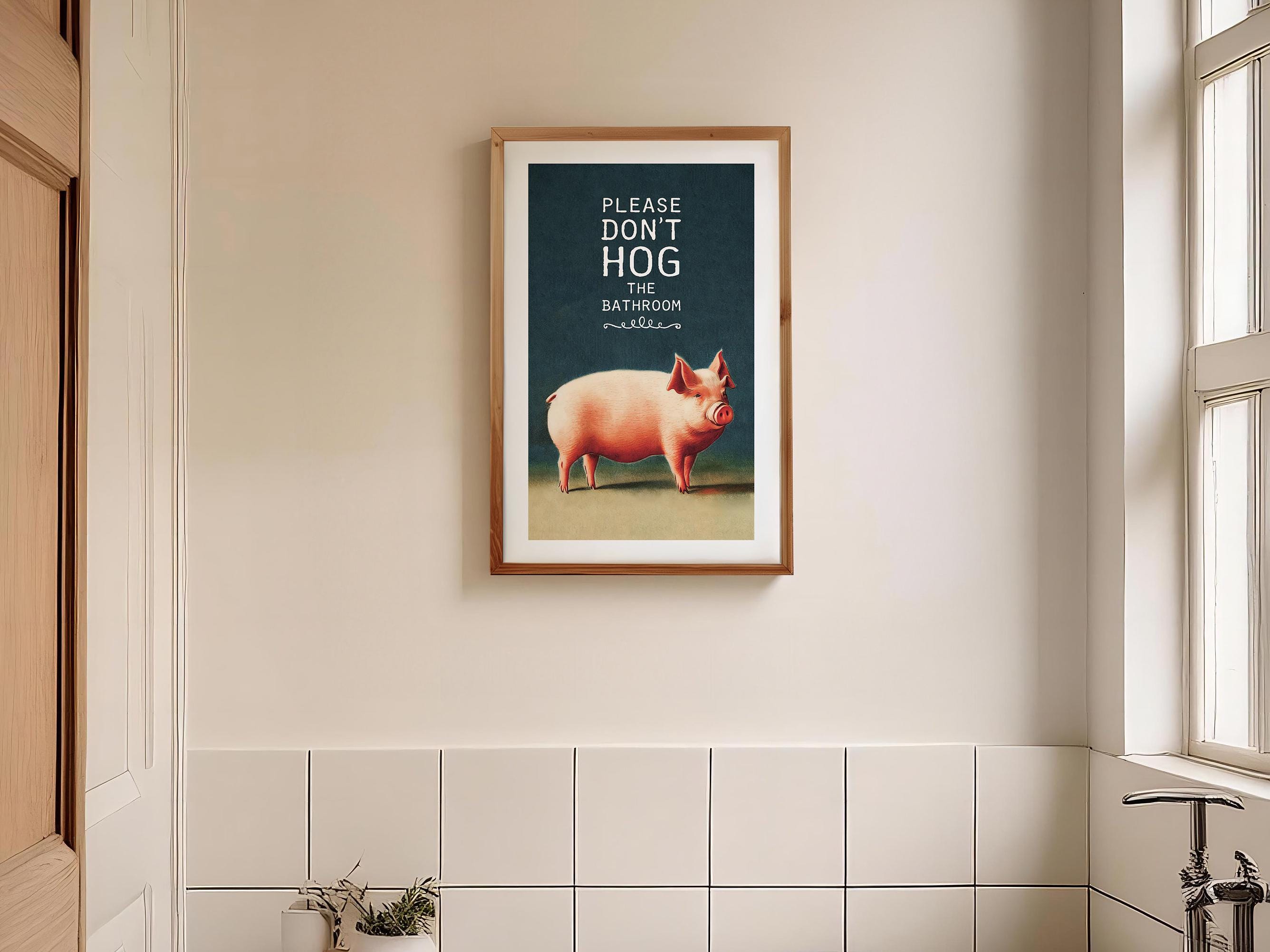 Quadro Su Tela Con Maialino Nella Vasca Da Bagno - Stampa Artistica Moderna Per Parete, Decorazione Rustica Per La Casa