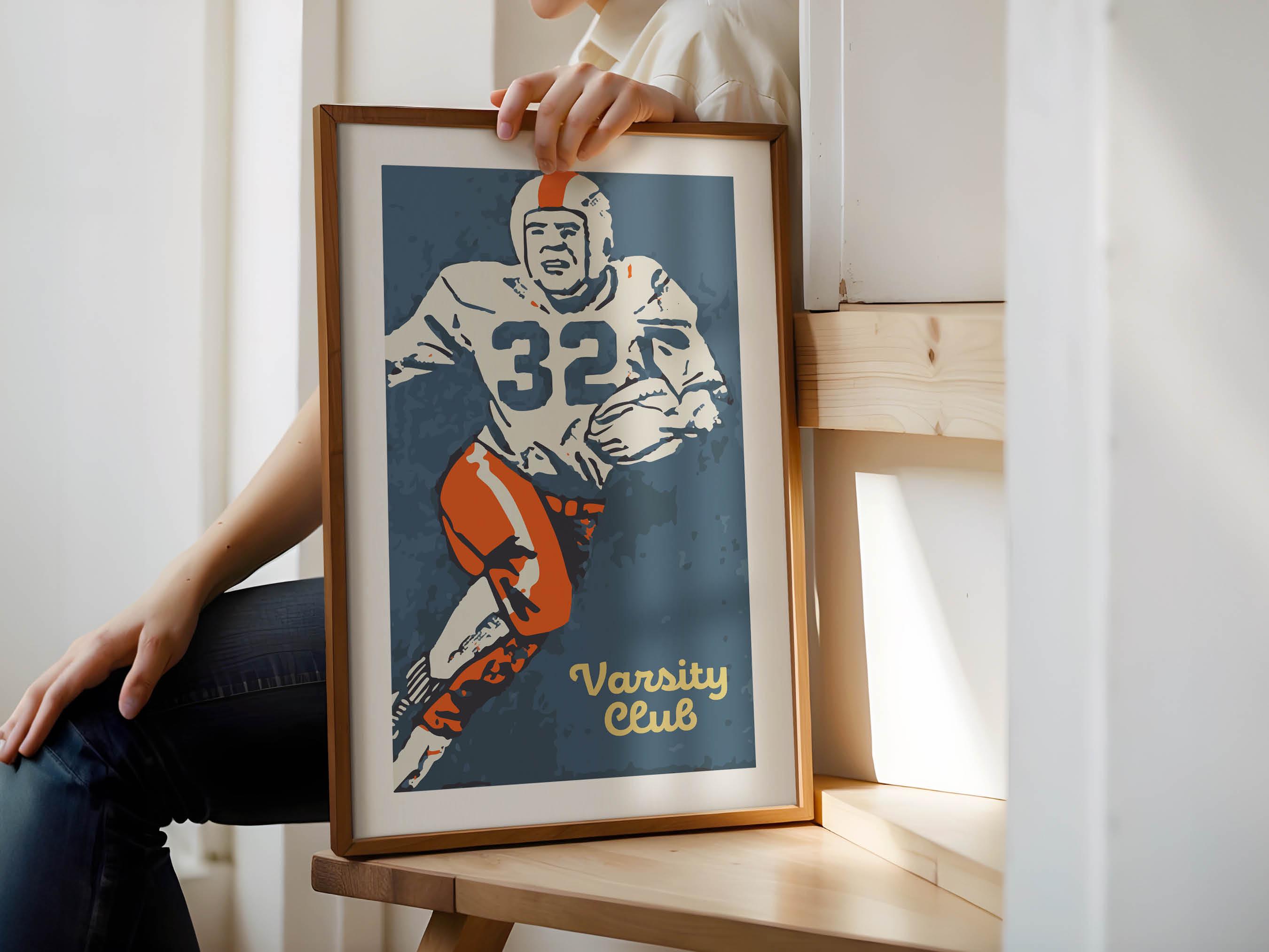 Retro Football Art Print, Sports Wall Decor for Kids Room - Etsy