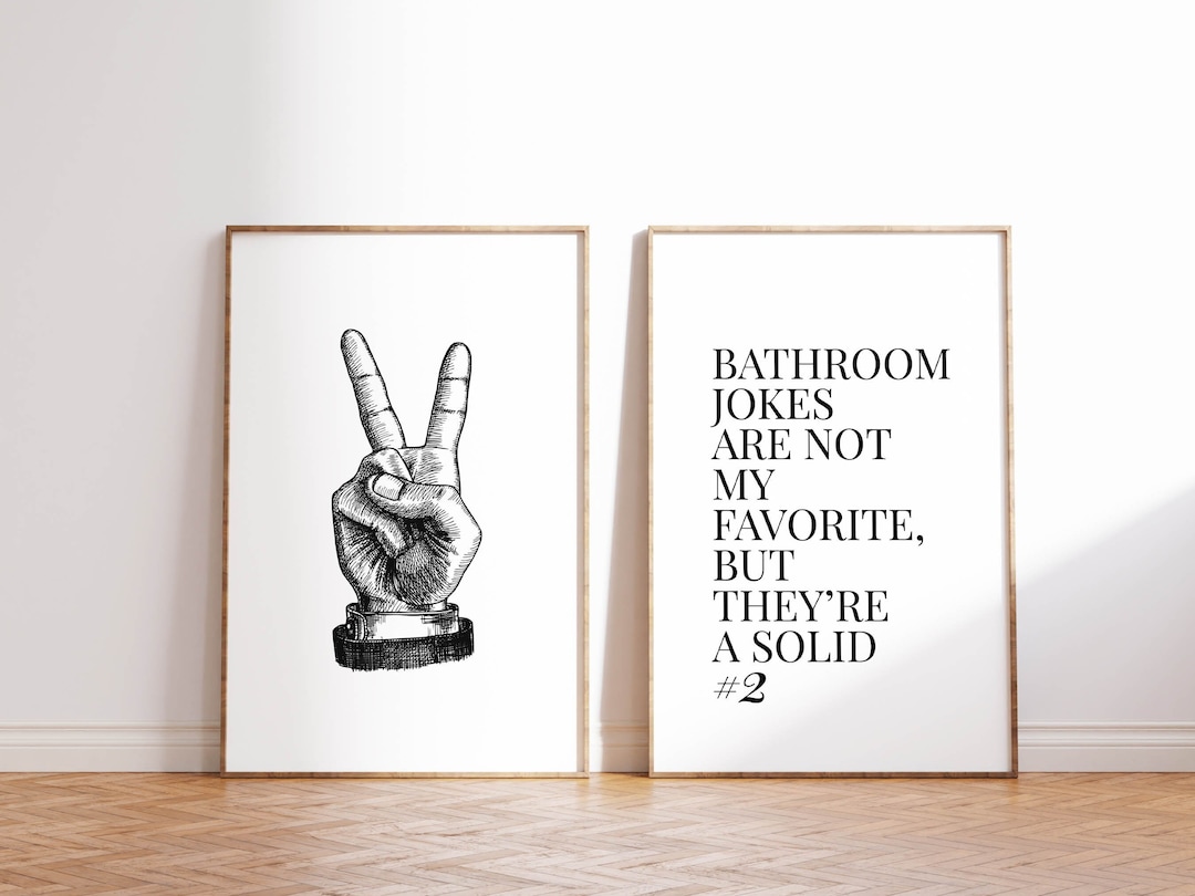 Funny Bathroom Art Prints Set of 2 Bathroom Posters Bathroom Wall Art