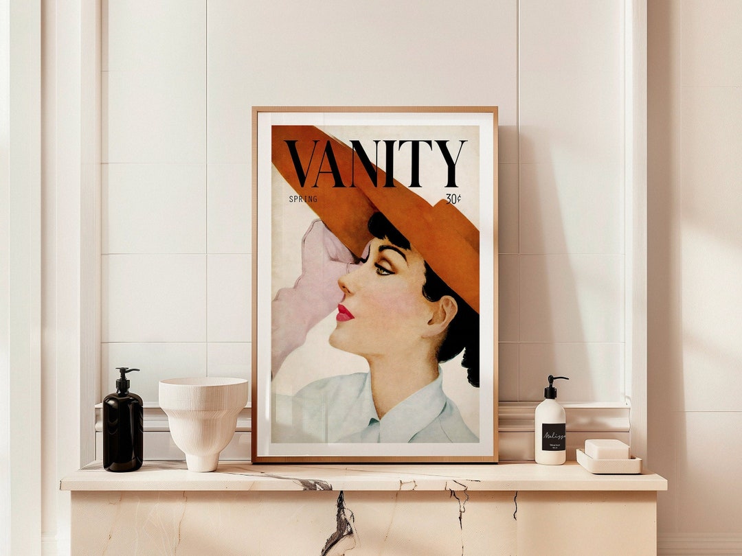 Bathroom Art Vanity Print Vintage Bathroom Wall Decor Woman's Bathroom ...
