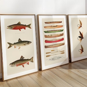 Retro Fiskekonsttryck: Väggdekorationer för utomhusbruk, set om 3 bild 3