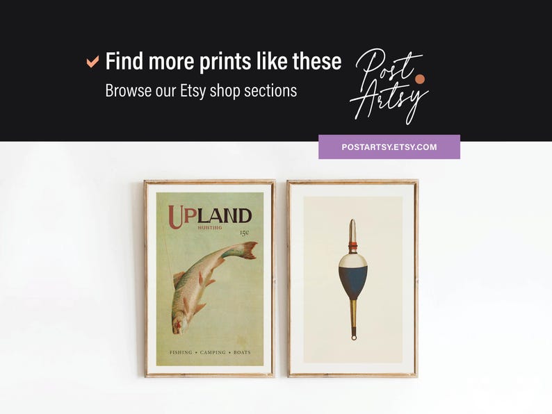 Retro Fishing Fly Print Gift for Fisherman Fly Fishing Art Poster Cabin