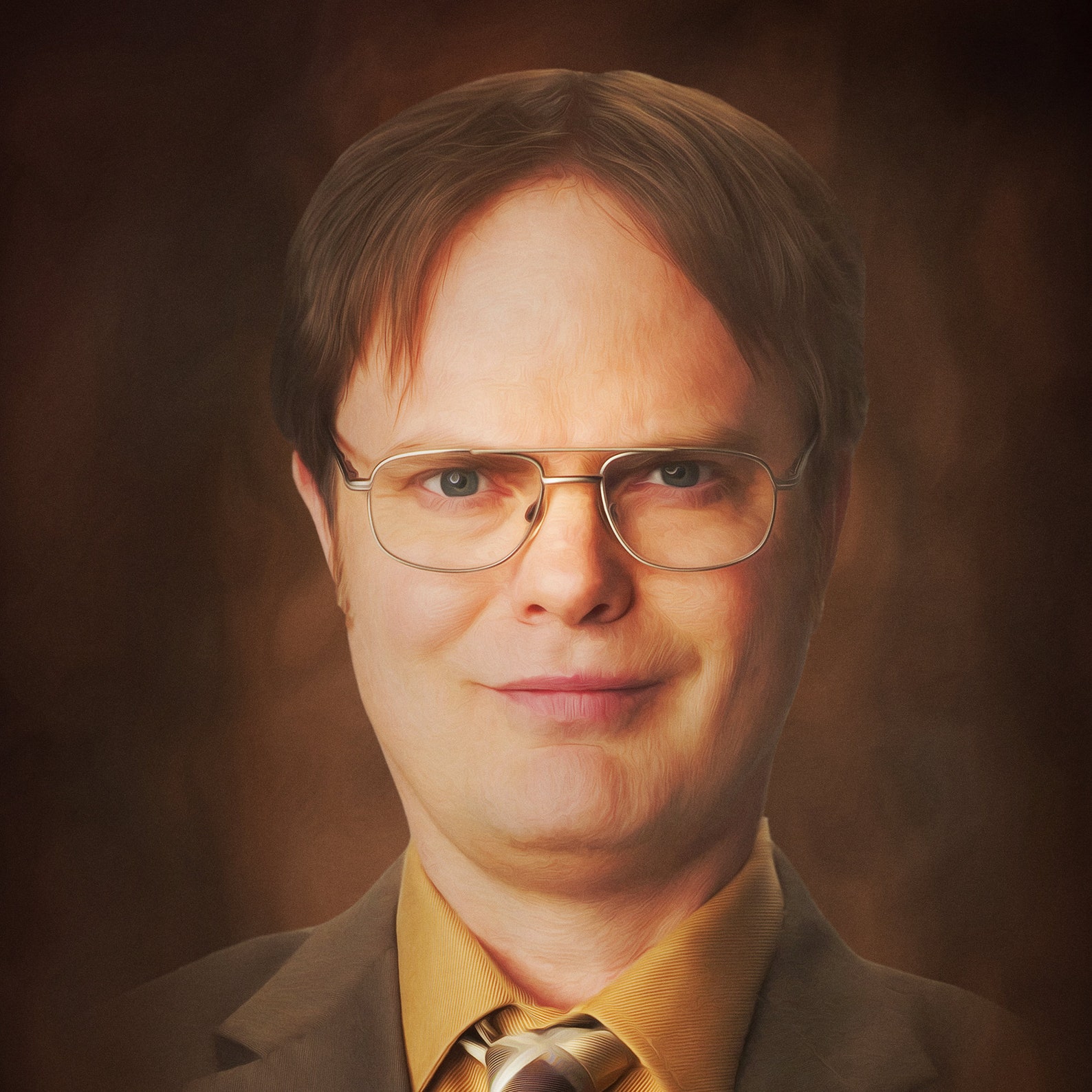 Dwight Schrute Portrait the Office Poster Print Funny Etsy